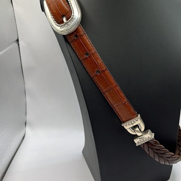 Vintage Brighton Two Tone Brown Leather and Leather Braid Size M 30 - Picture 5 of 12